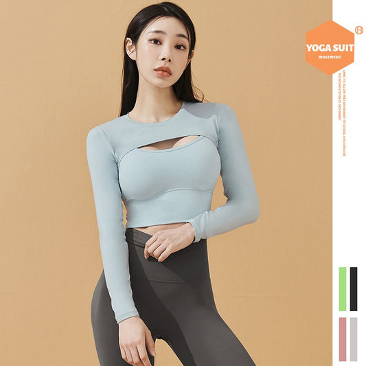 Ins Fashion Sports Long Sleeve Yoga Top Set Combination Sexy Yoga Vest Two Pieces of Fitness Clothes